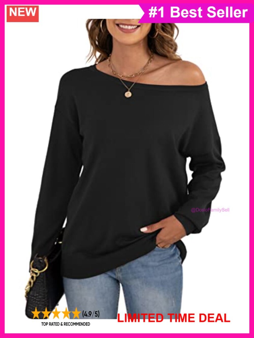 Women's Long Sleeve Crew Neck Knitted Pullover Sweater